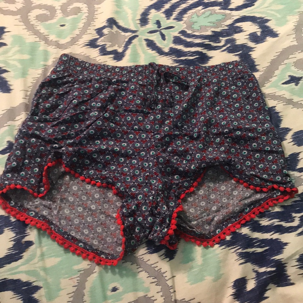 Red/Blue Patterned Shorts